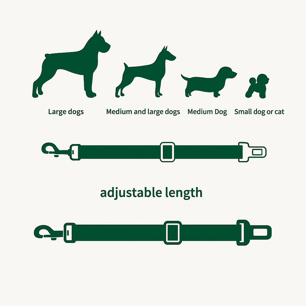 Adjustable Retractable Pet Car Harness