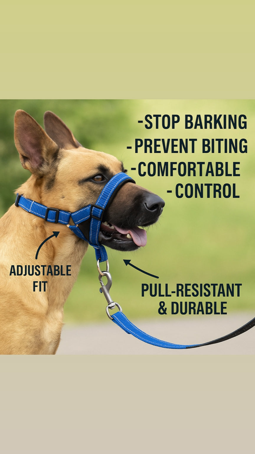 Breathable Nylon Dog Muzzle — Secure & Comfortable