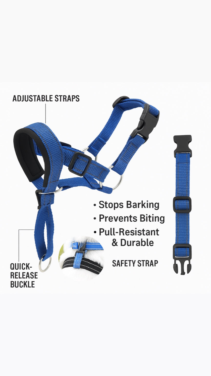 Breathable Nylon Dog Muzzle — Secure & Comfortable