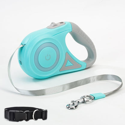Premium Retractable Leash With Flashlight & Collar Set for Dogs
